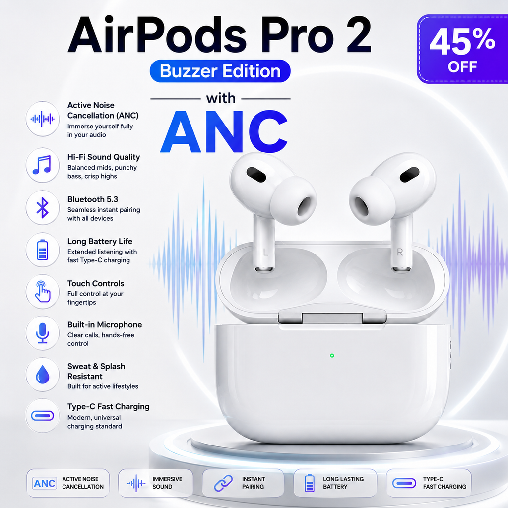 AirPods Pro 2 (Buzzer Edition) Wireless Earbuds with ANC